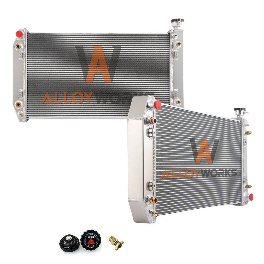 Alloyworks Aluminum 4 Rows Radiator For 1988-1997 Chevy GMC Truck C/K 1500 2500 3500 P30 5.0L 5.7L 20-1/4’’ Height x 33-7/8’’ Width