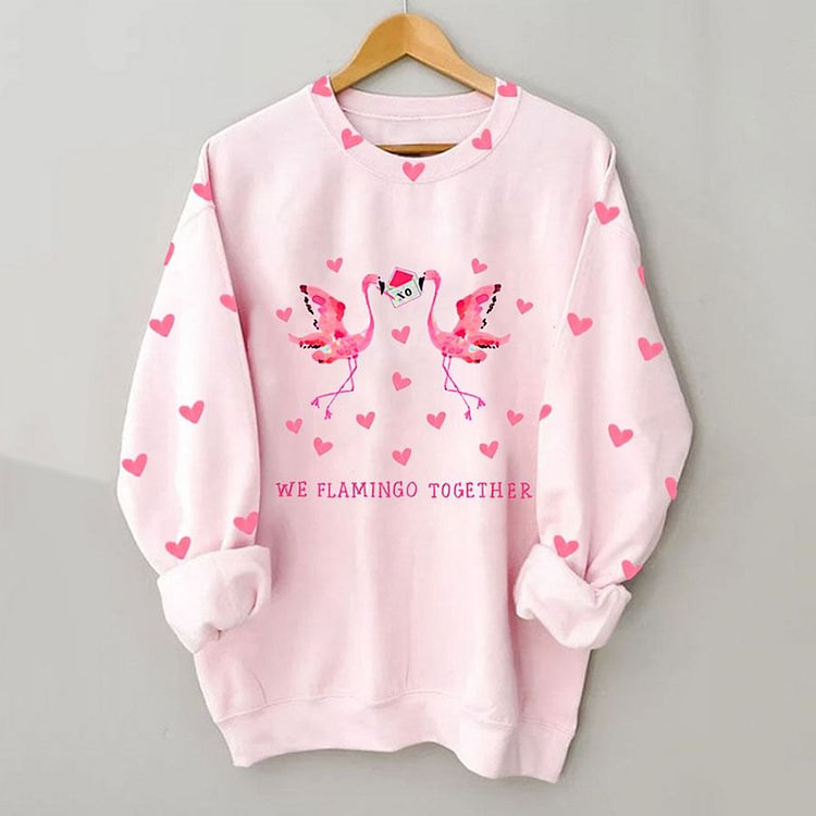 Comstylish Women'S Valentine'S Day Print Round Neck Sweatshirt