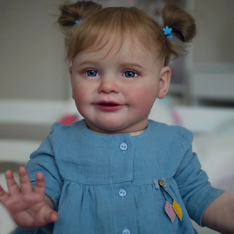[New Series]20" Lifelike Handmade Huggable Blue Eyes Cloth Body Reborn Toddler Baby Doll Girl Masissy