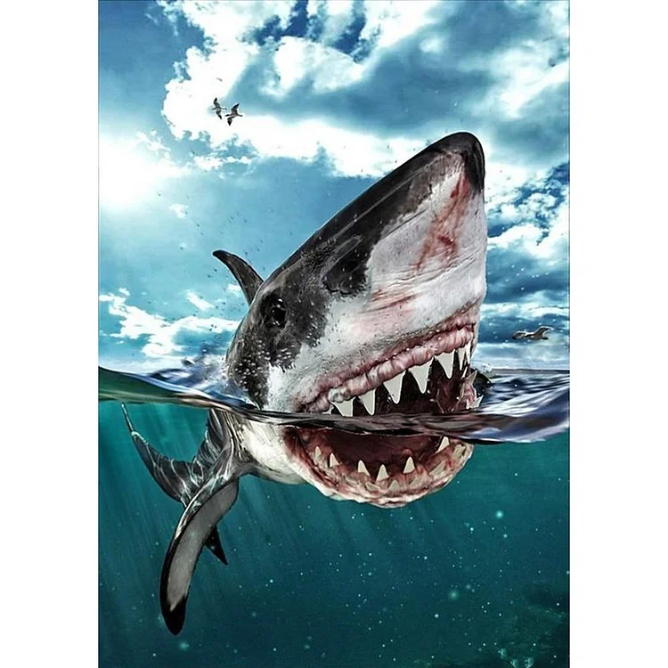 Shark Round Full Drill Diamond Painting 30X40CM(Canvas) gbfke