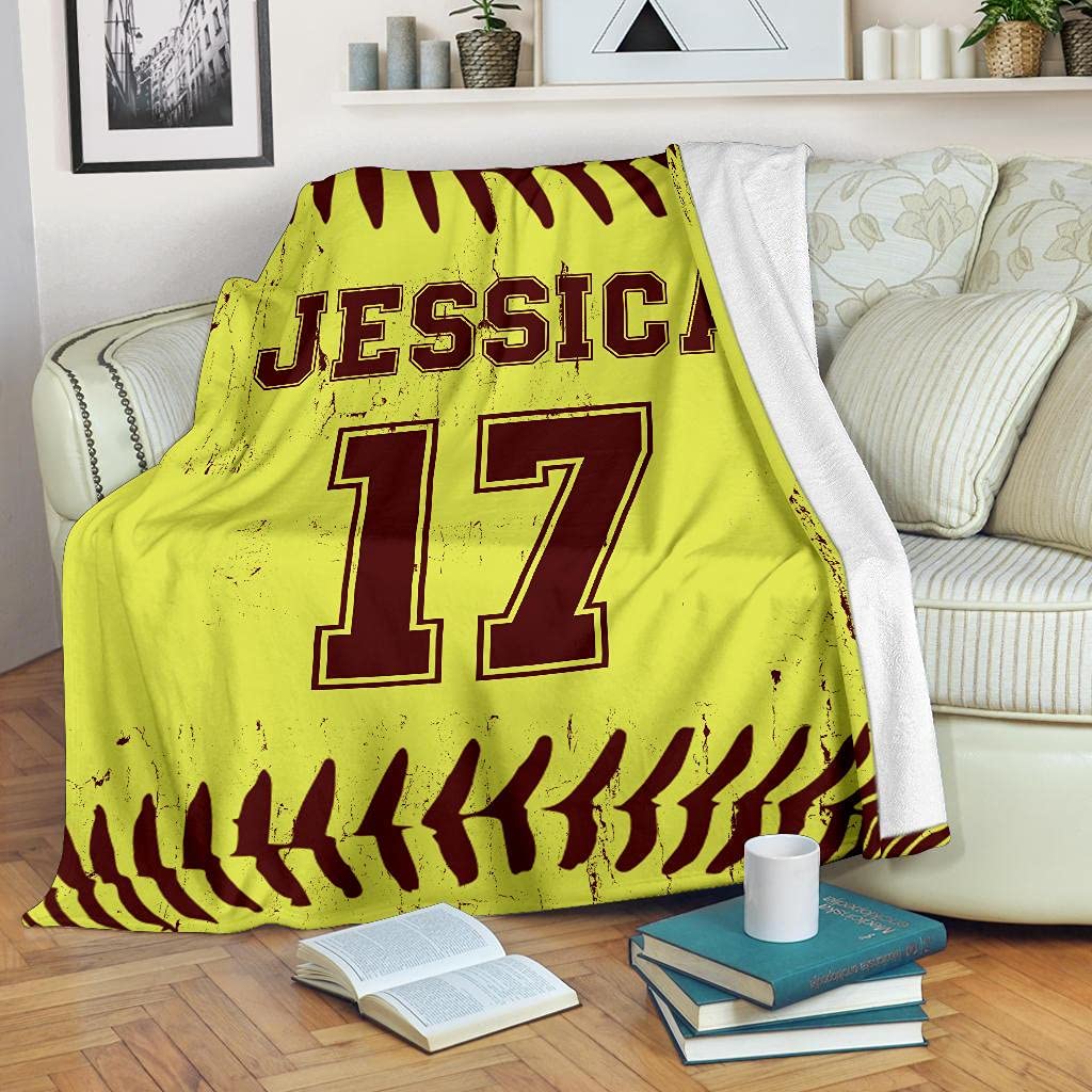 Personalized Softball Blanket for Comfort & Unique BKKid192
