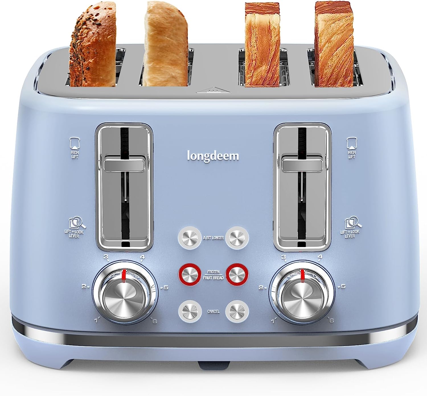 BUYDEEM 4-Slice Retro Toaster Extra Wide 1.4 Slot, Independent
