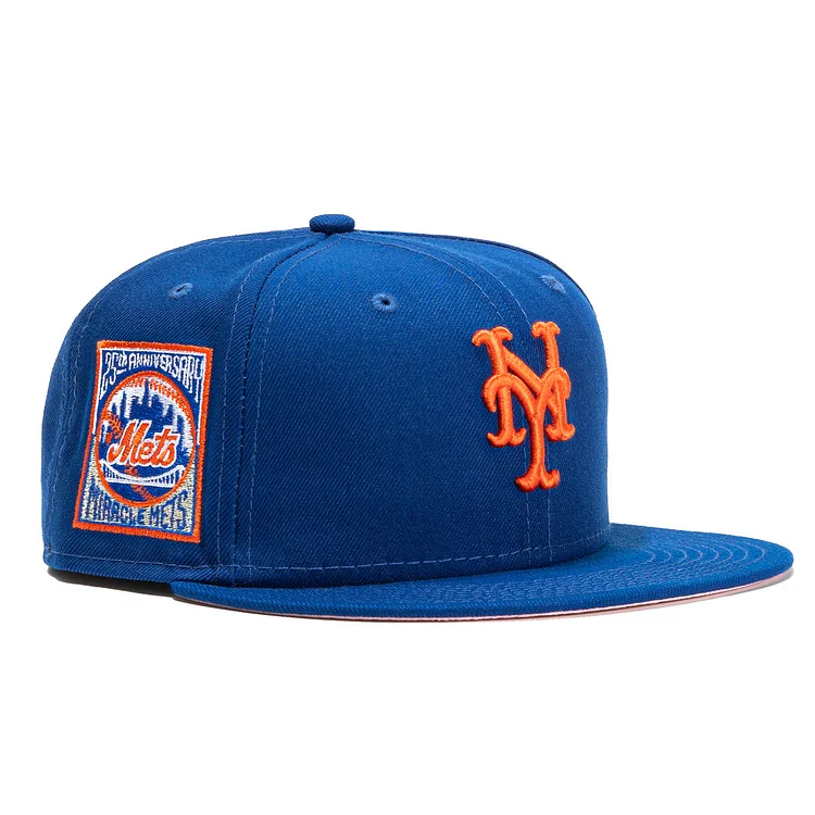 New Era 59Fifty New York Mets 25th Anniversary Patch Pink UV Hat - Royal QueenFunky