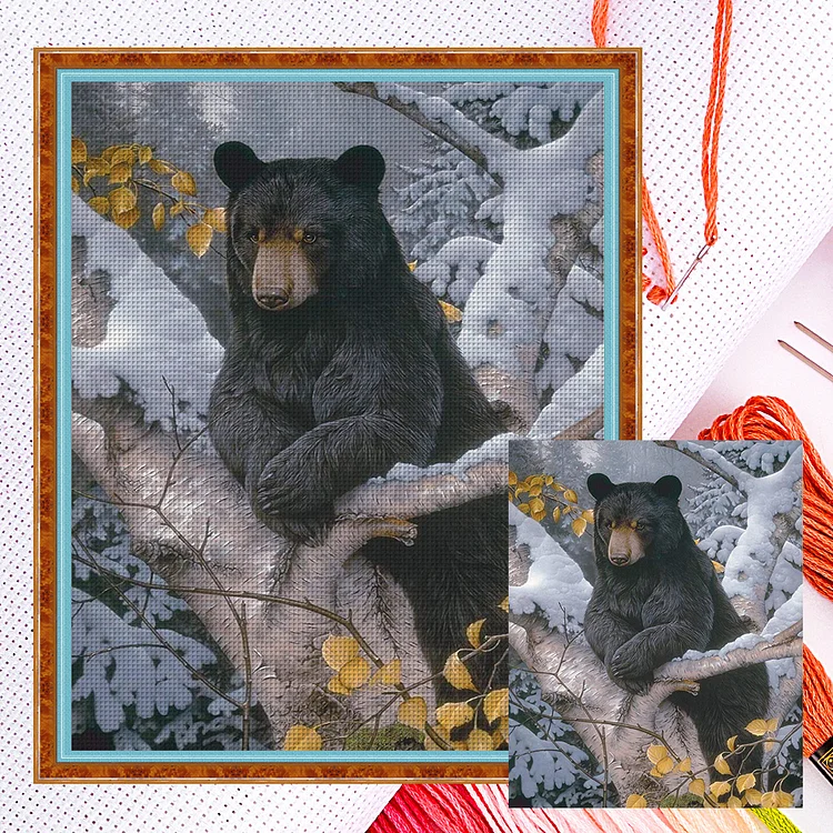 Winter Bear (50*40cm) 11CT Counted Cross Stitch gbfke