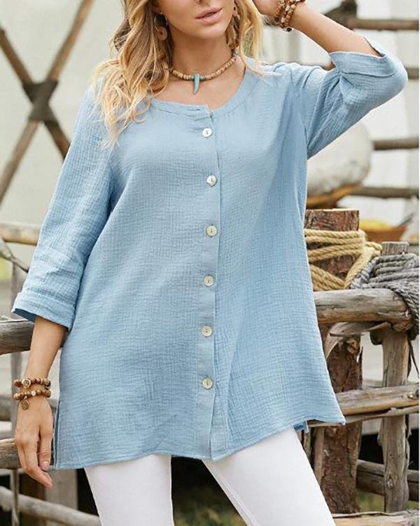 Front Opened Casual Blouse - Chicaggo