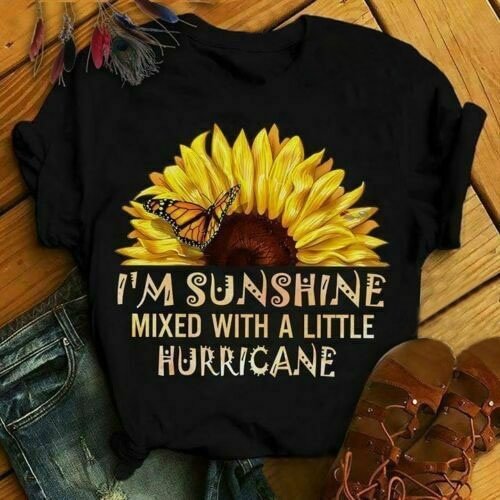 Fashion Sunflower Printed Short Sleeve T-Shirt