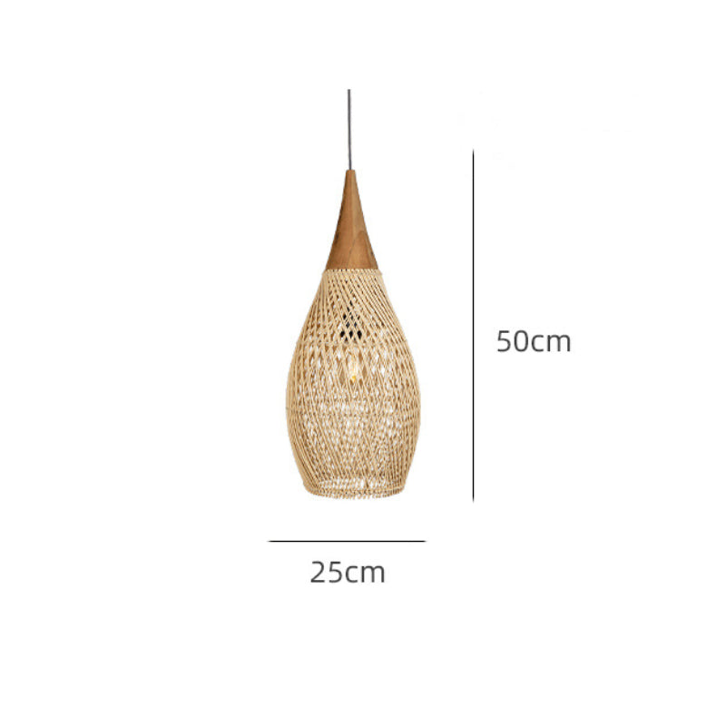 Vintage Pendant Light Rattan Lampshade High Quality