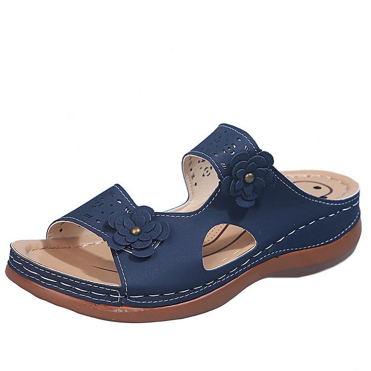 Leisure Vacation Flower Wedge Sandals