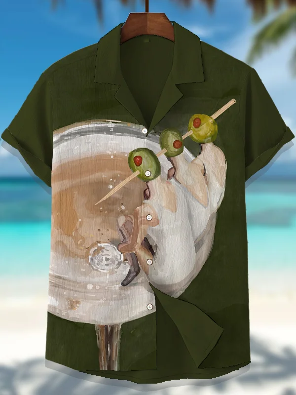 Men's Martini Vacations Art Print Casual Shirt