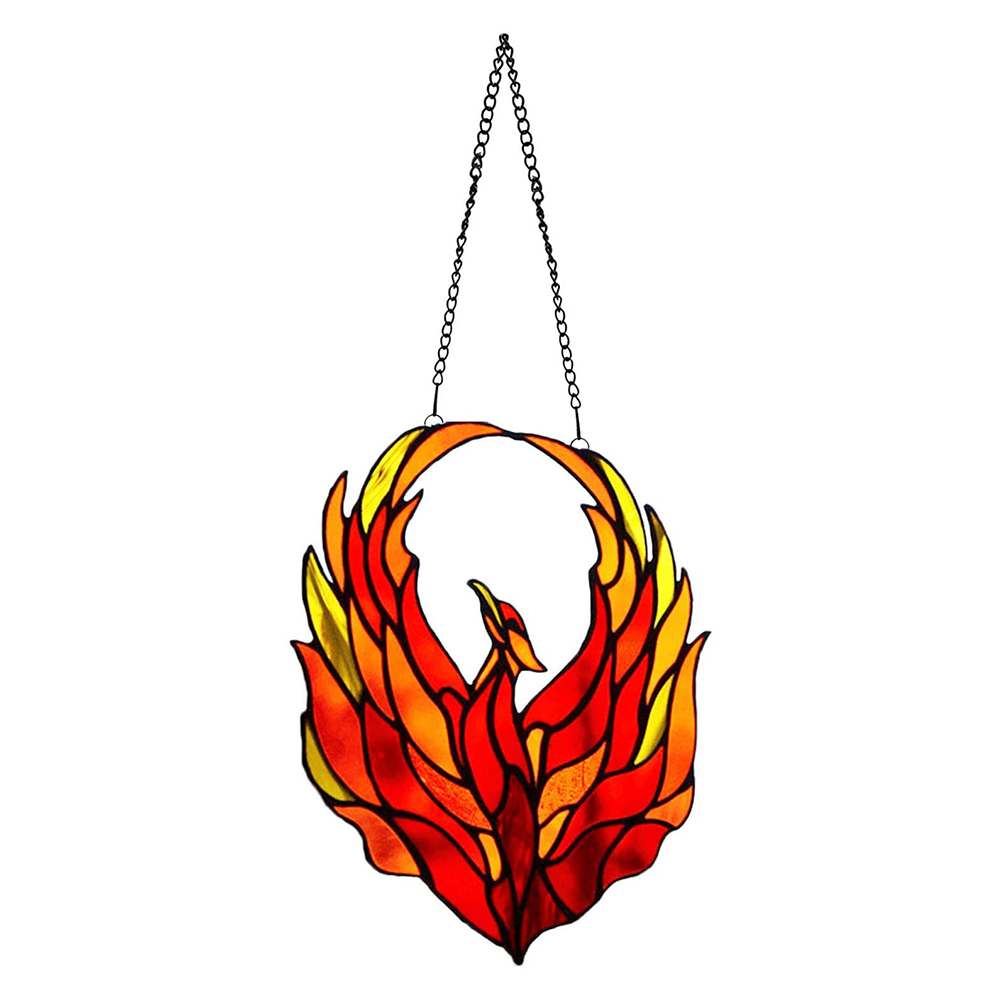 Stained Painted Colorful Fire Phoenix Figurines Glass Window Hang Bird Pend, 501 Original
Stained Painted Colorful Fire Phoenix Figurines Glass Window Hang Bird Pend, 501 Original