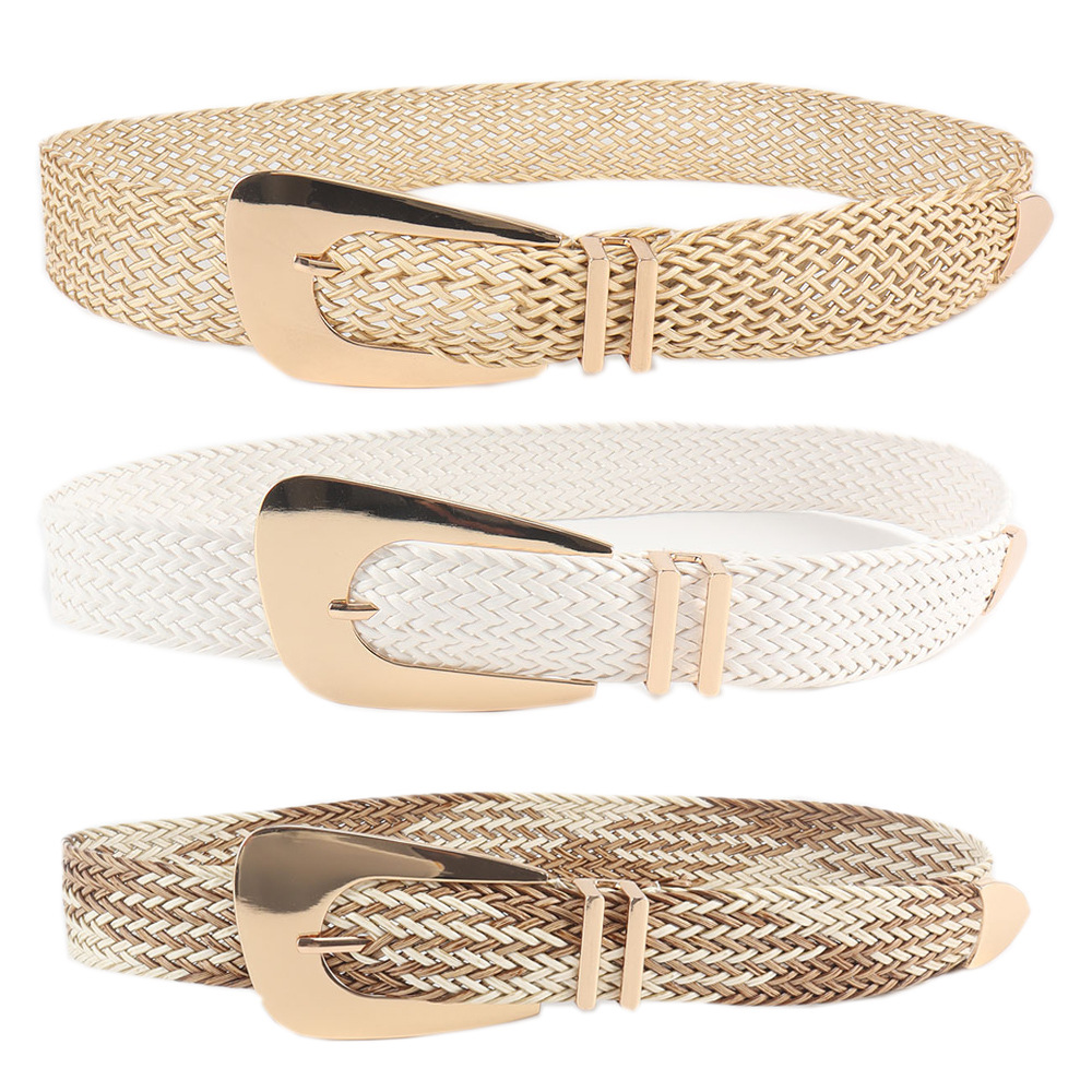 Gold Hand-woven leather Belt