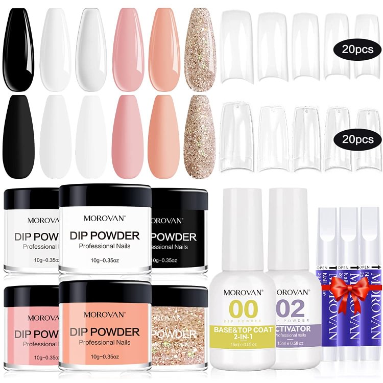 Morovan 6 Colors Dip Powder Nail Kit Starter DPS05