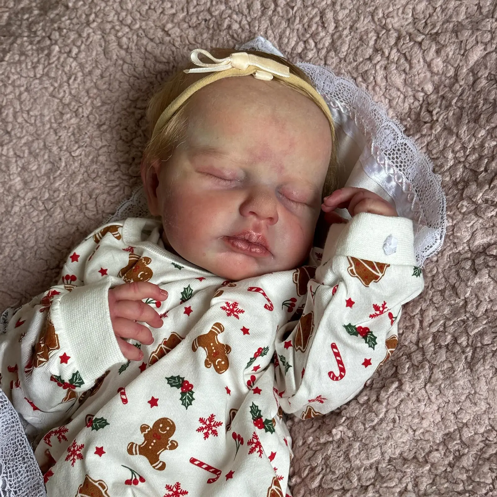 Lifelike 50cm Sleeping Reborn Doll With Painted Hair Waterproof Body main image 0