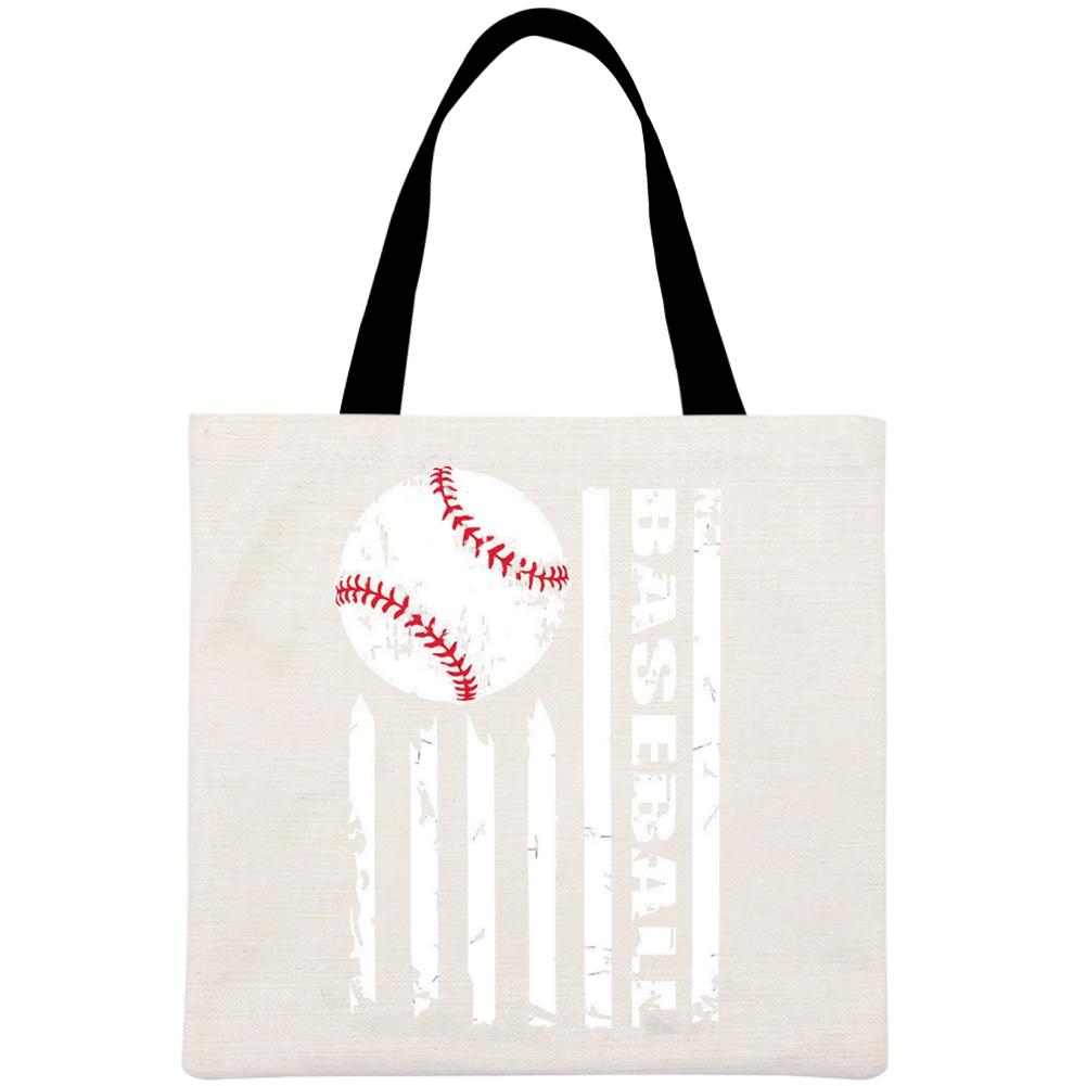baseball Printed Linen Bag-Guru-buzz