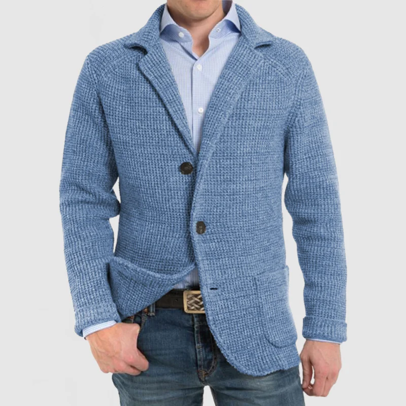 Men's Elegant Lapel Pocket Long Sleeve Jacket