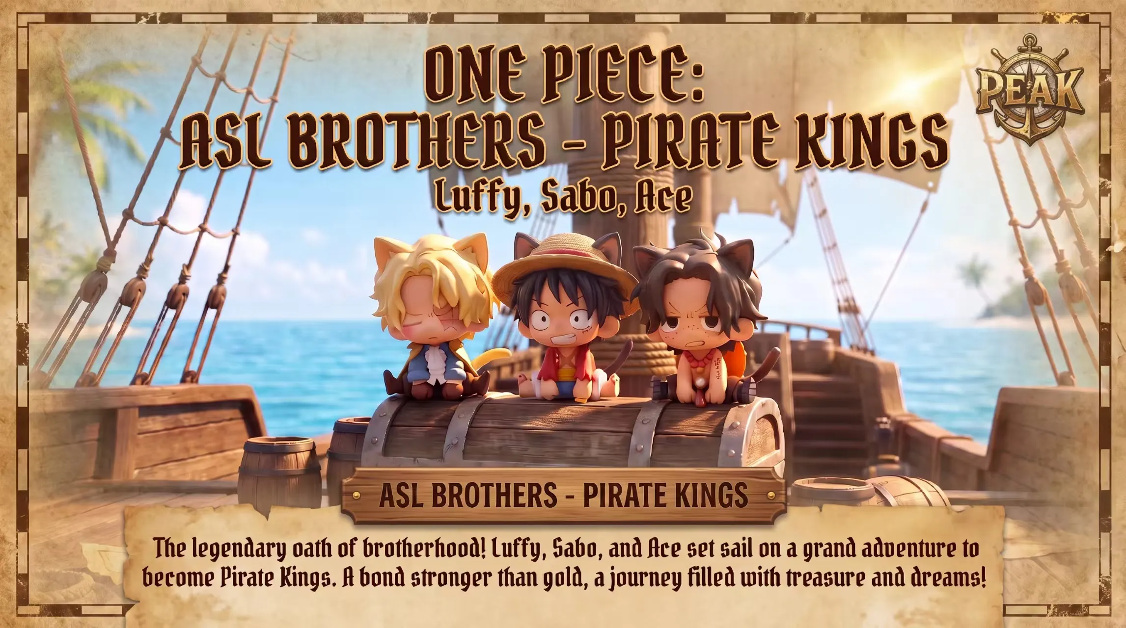 Peak Studio - Cat Ear Series 01 Monkey D. Luffy X Portgas D. Ace X Sabo One Piece-