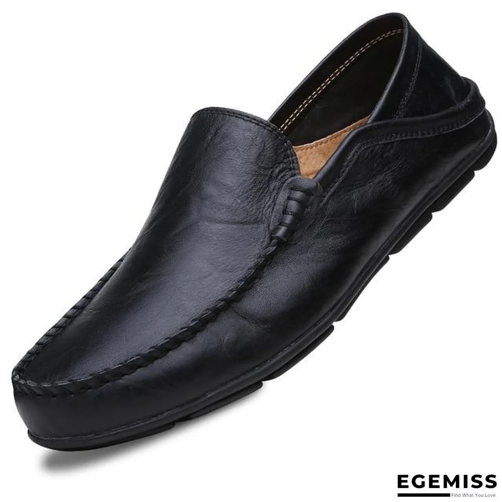 Men's Genuine Leather Loafers Casual Flat Shoes | EGEMISS