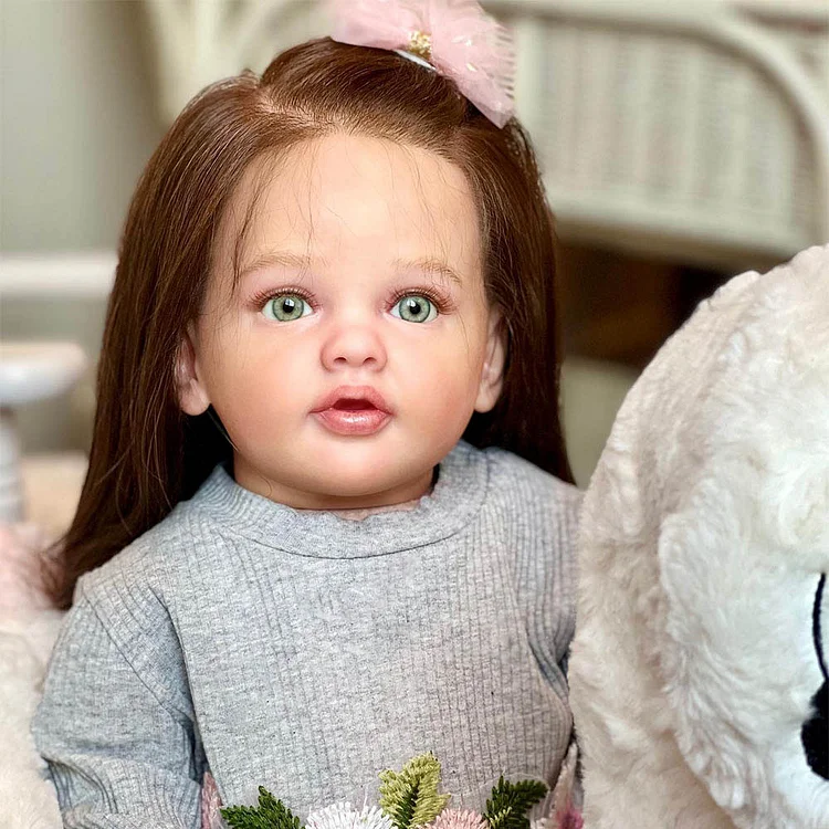 22” Adorable Simulation Lifelike Toddler Silicone Vinyl Material Reborn Baby Doll Named Carlin