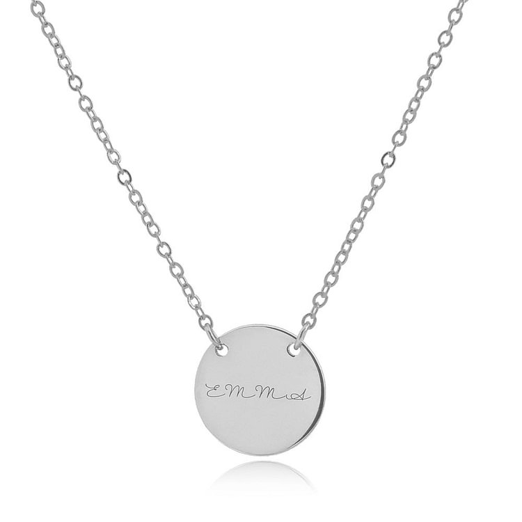 Initial Coin Necklace with Engraving Rose Gold Plated
