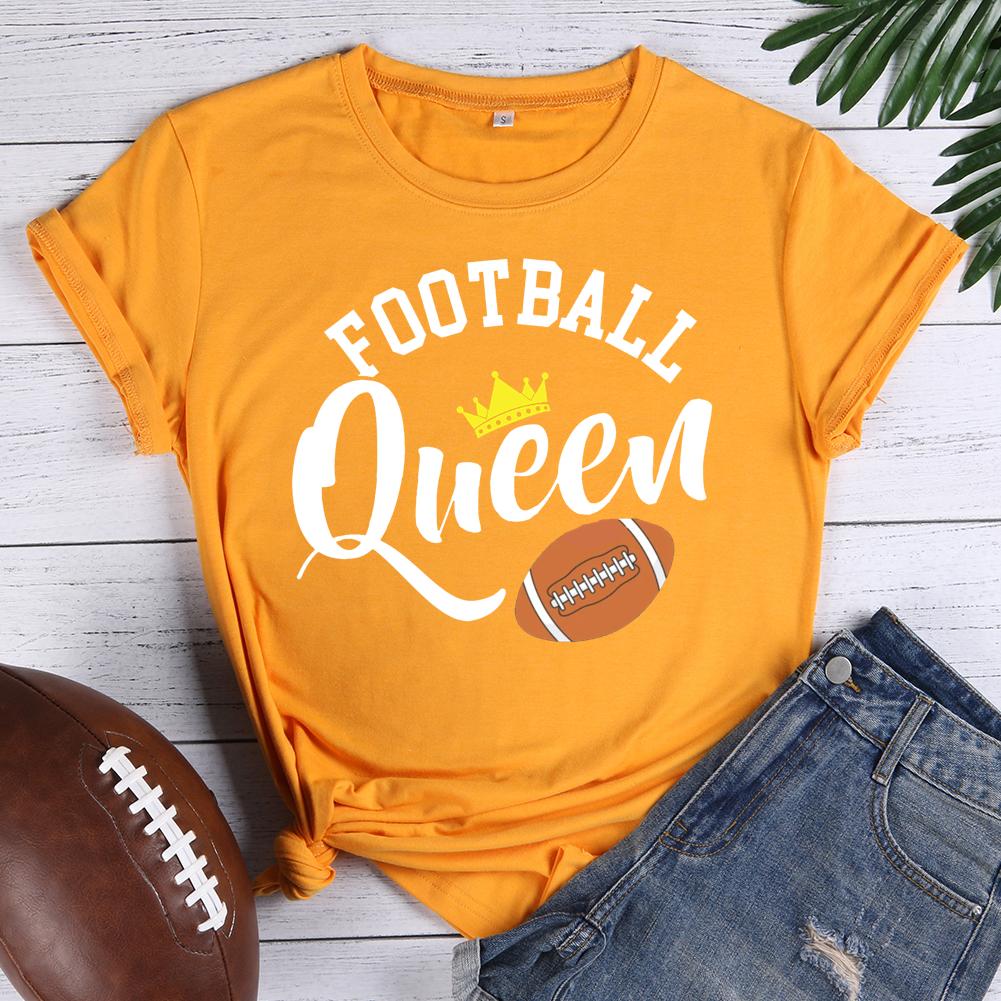 Football Queen Round Neck T-shirt-Guru-buzz