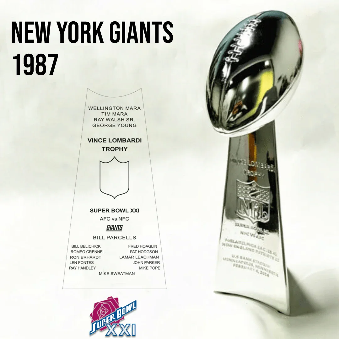 [NFL]1987 Vince Lombardi Trophy, Super Bowl 21, XXI New York Giants