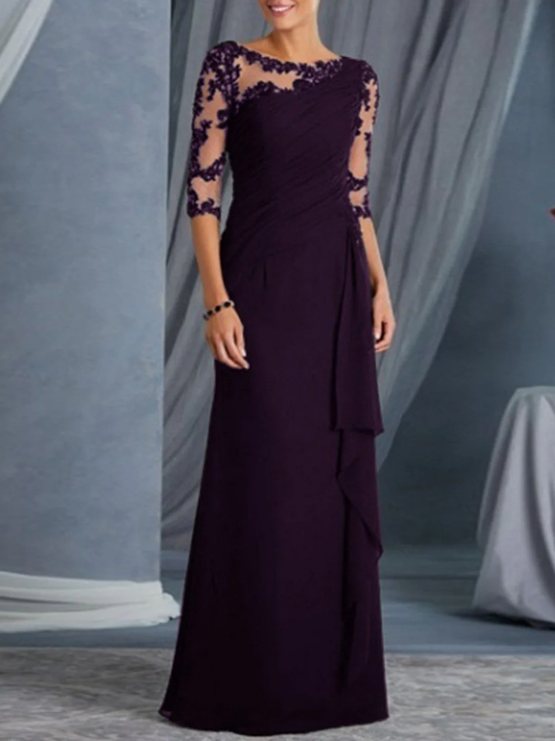 Paneled Ball Gown Elegant Maxi Dress
