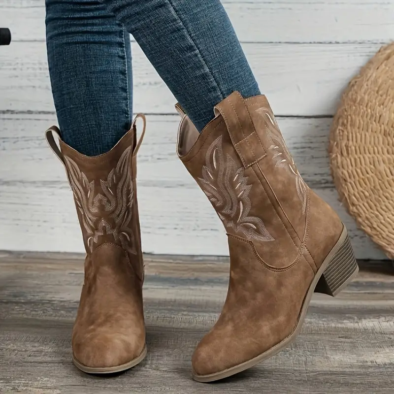 Western Retro Pointed Toe Cowboy Boots