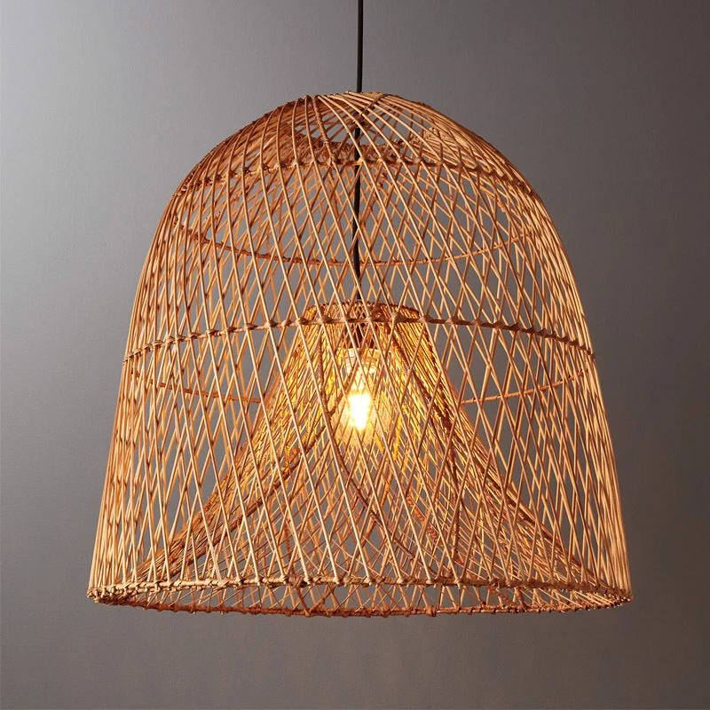 Designer Rattan Basket Lampshade Pendant Light For Bedroom