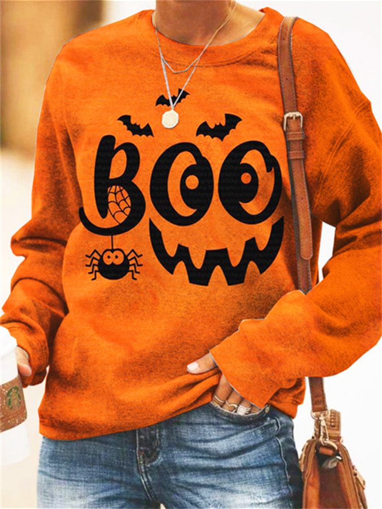 Halloween Ghost Smile Boo Fall Sweatshirt