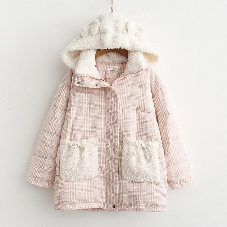 Bear Ears Pink Cute Cotton Coat SP15688
