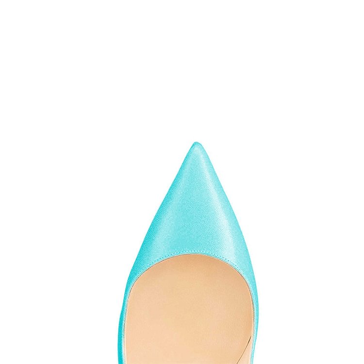 On Sale FSJ Aqua Office Heels Stiletto Heel Vegan Dressy Pumps |FSJ Shoes