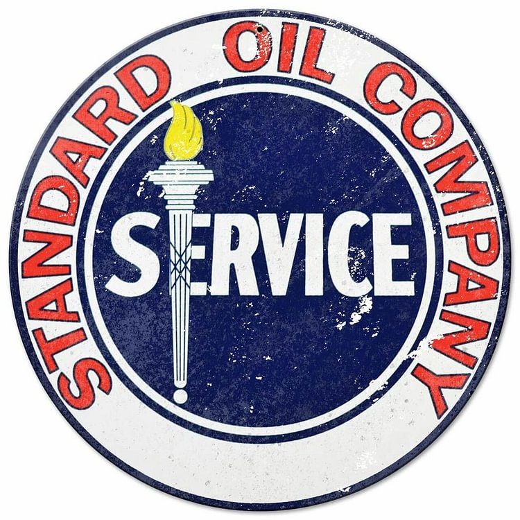 Standard Oil Service - Round Shape Tin Signs/Wooden Signs - 30*30CM