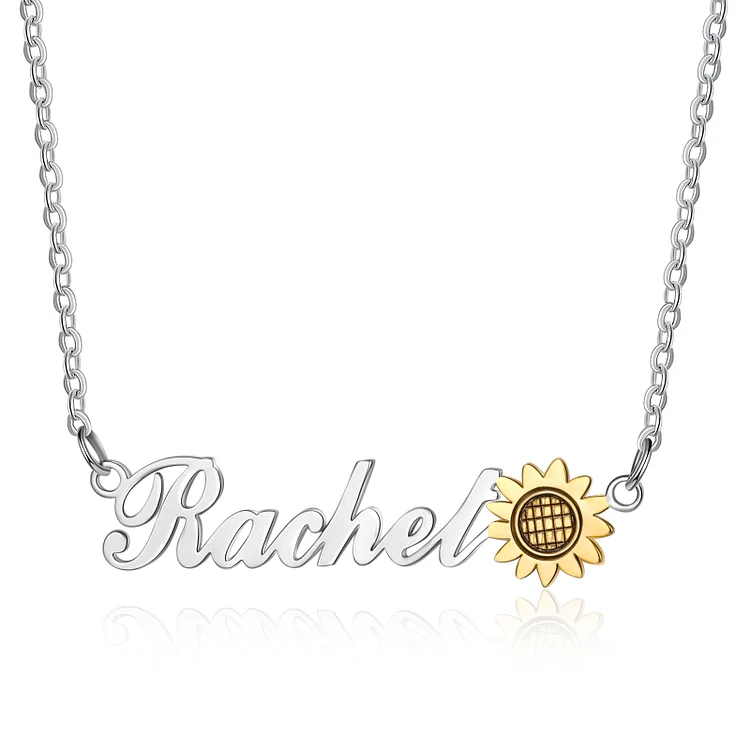 Personalized Sunflower Necklace Classic Name Necklace