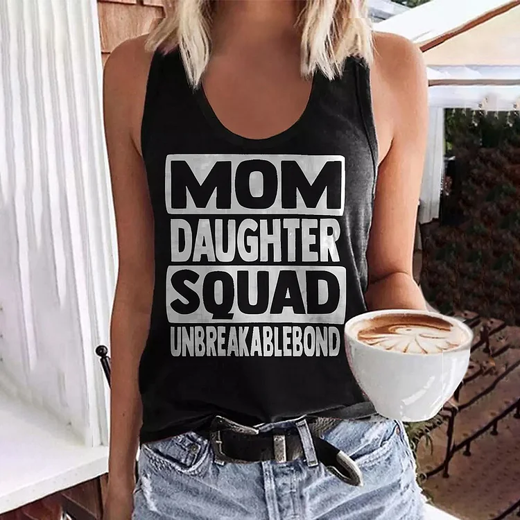 Comstylish Mother's Day Mom Daughter Squad Unbreakablebound Print Tank Top