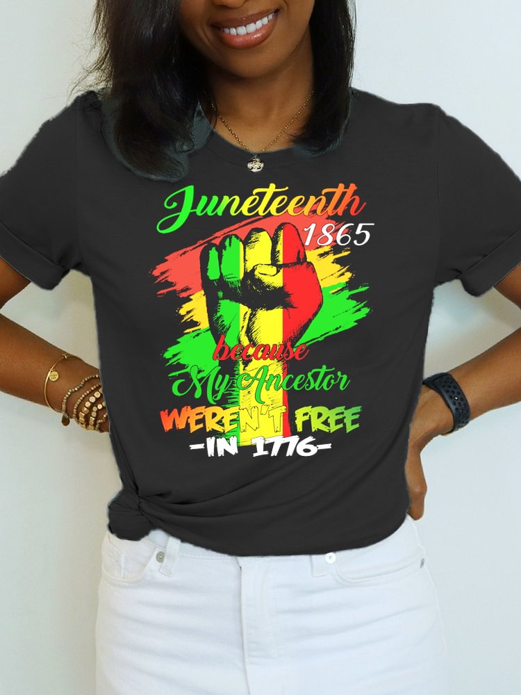 Juneteenth Black Women Crew Neck T Shirt