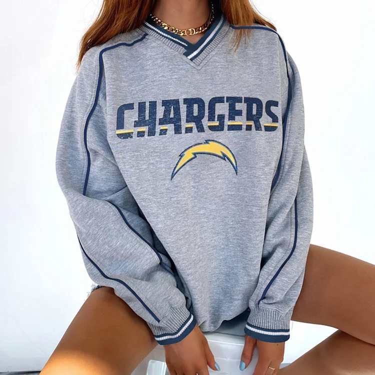 Los Angeles Chargers V-neck Pullover Sweatshirt