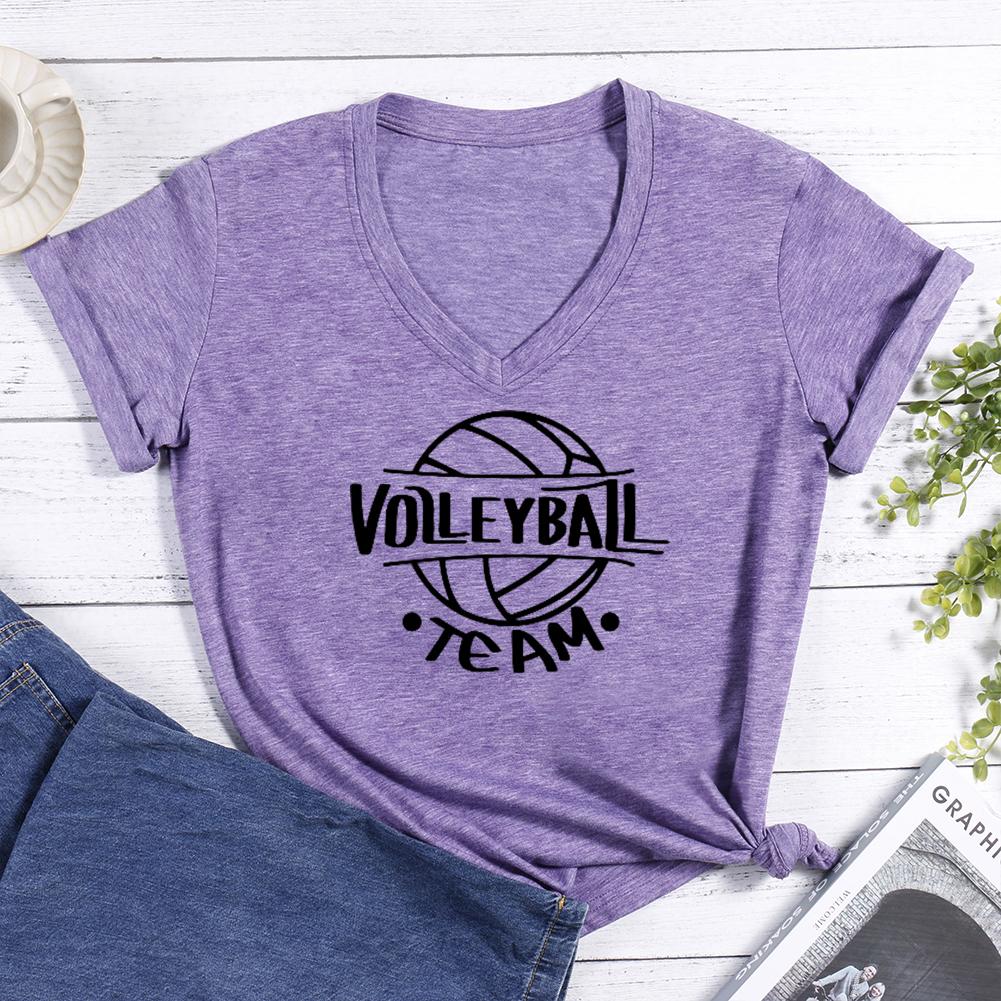 Volleyball Team V-neck T Shirt-Guru-buzz