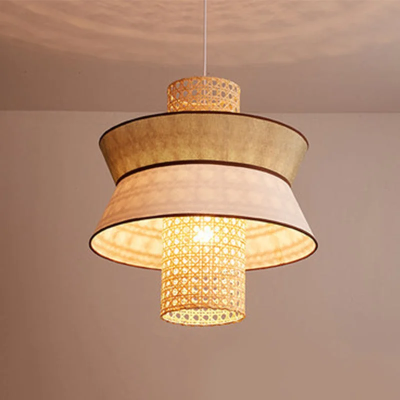 Bamboo Woven Pendant Light Shade For Living Room