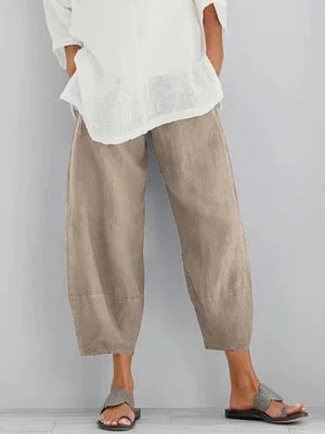 Women's Simple Loose Casual Cropped Pants