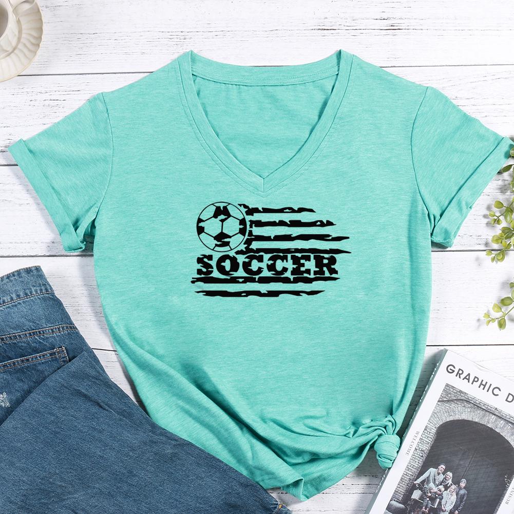 USA Soccer V-neck T Shirt-Guru-buzz