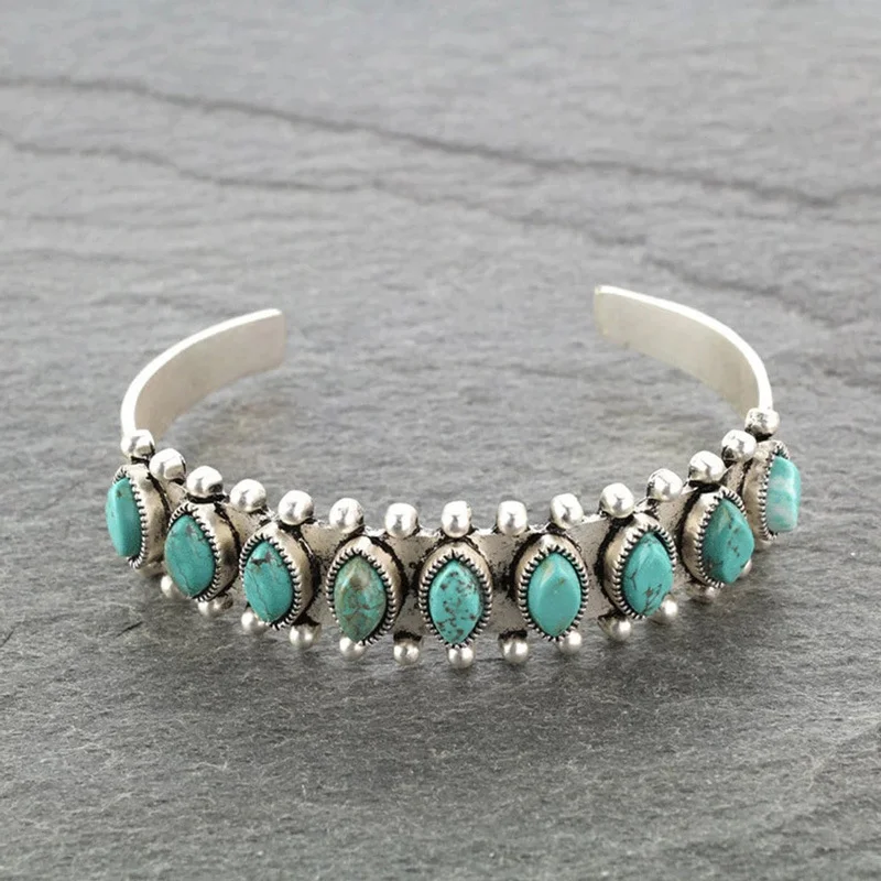 Bohemian Turquoise Open Bracelet