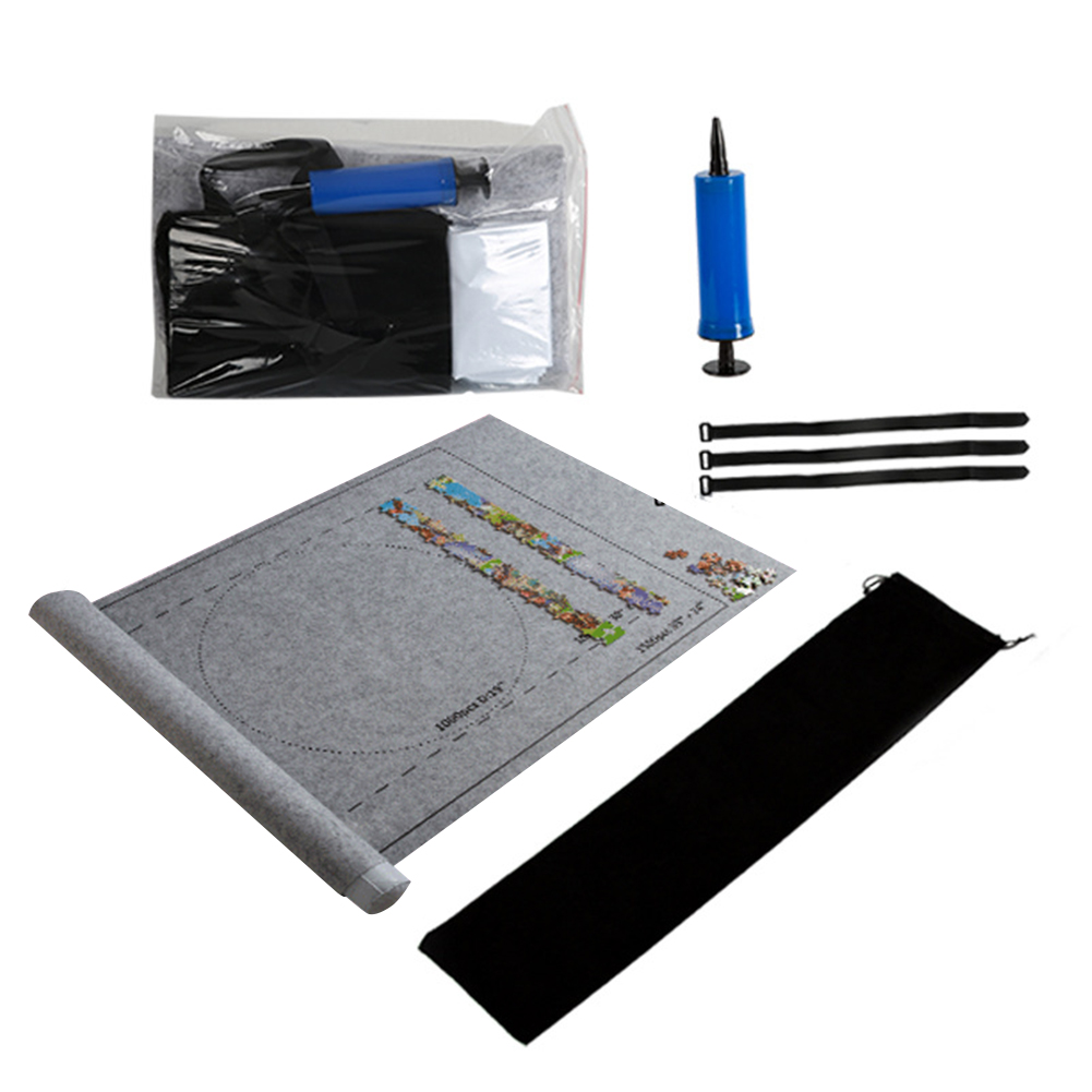 Puzzle Mat Jigsaw Felt Blanket Set+Storage Bag+Inflator for 1500pcs (Grey, 501 Original
Puzzle Mat Jigsaw Felt Blanket Set+Storage Bag+Inflator for 1500pcs (Grey, 501 Original