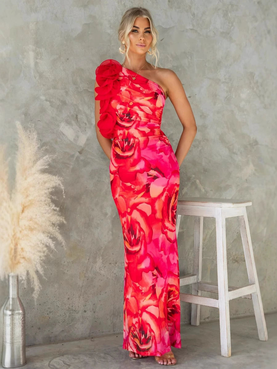 Entro - Paola One Shoulder Mini Floral Dress main image 0