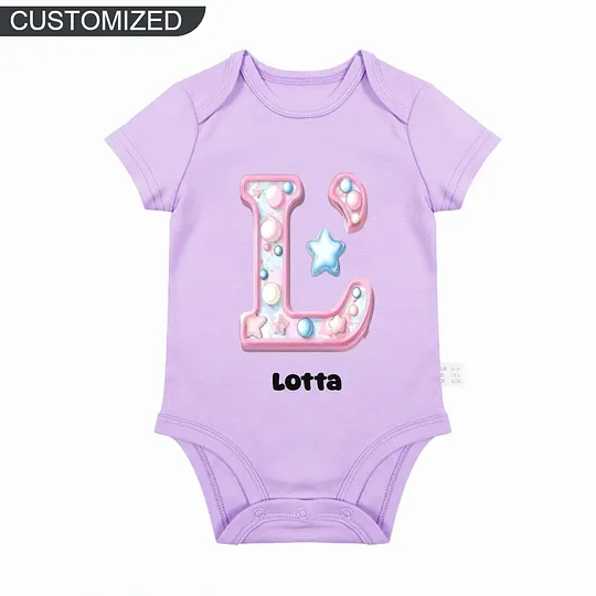 【0M-24M】Customized Star & Gem Letters Baby Bodysuit