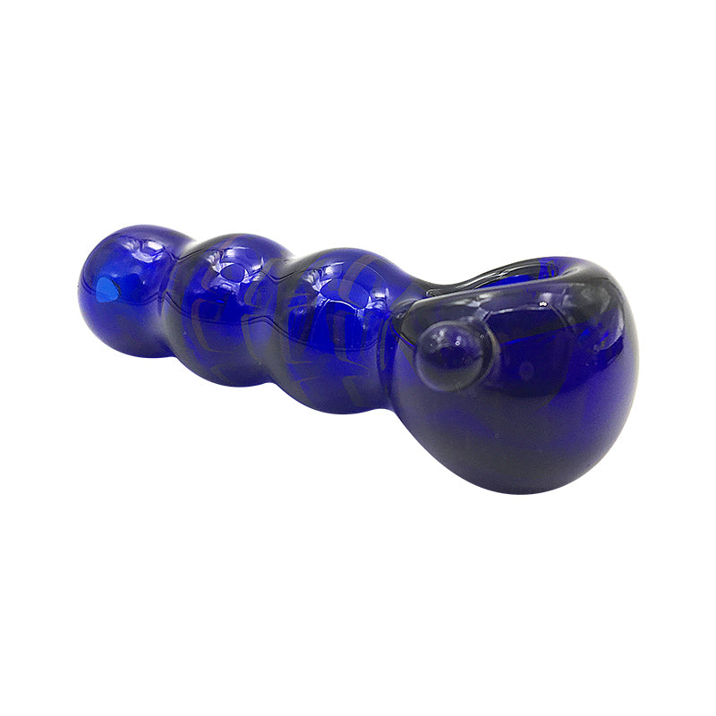 Blue Caterpillar Design Glass Spoon Hand Pipe for Smoking