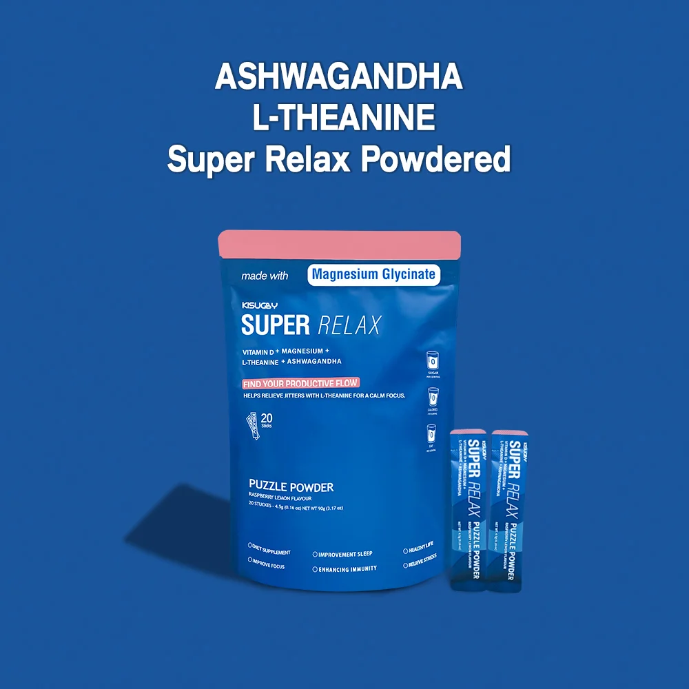 KISUGBY SuperRelax Powdered, Vitamin D 3 Vegan,No Sugar On The Go
