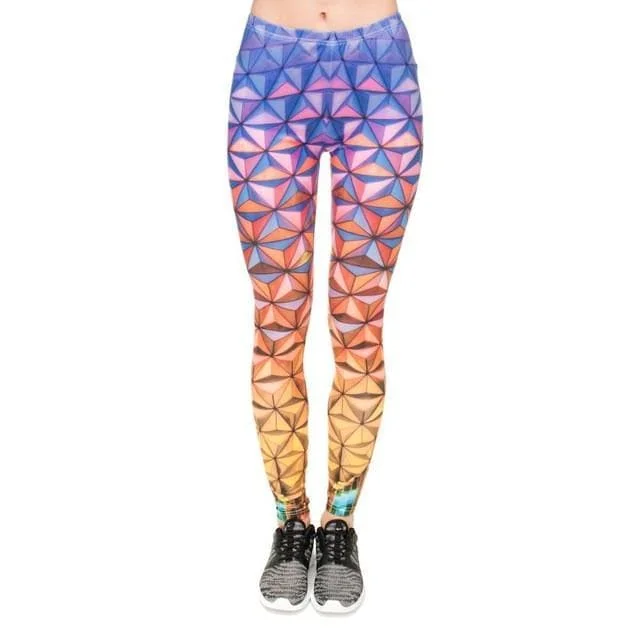 Gradient Triangle Glass 3D Printing Trousers Fitness Legging SP1710700