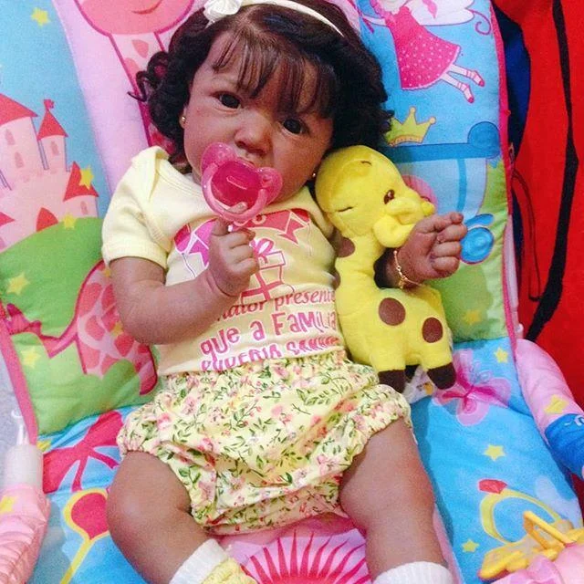  20'' Sweet Aytac Black Weighted Silicone Toddler Reborn Baby Doll Girl, Realistic Gift Lover - Reborndollsshop®-Reborndollsshop®