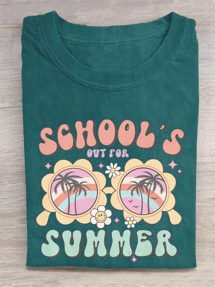 School's Out For Summer Teachers Gift Art Design Print T-shirt socialshop