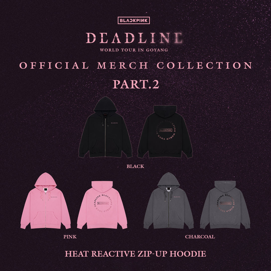 BLACKPINK Deadline World Tour Goyang Heart Reactive Zip-up Hoodie